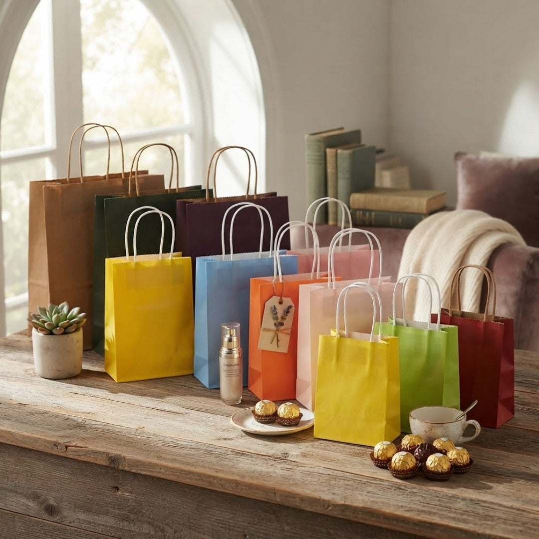 Kraft Paper Bag with Twisted Handles 12pcs