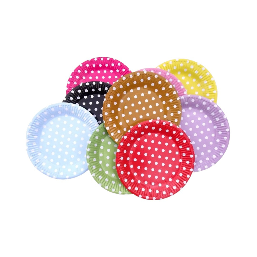 Disposable Party Paper plates Polka Dot 9inch 8pcs