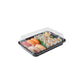 Sushi Lunch Meal Container Medium Tray  Black Base with Clear Lid T271/L355 – 10Pack