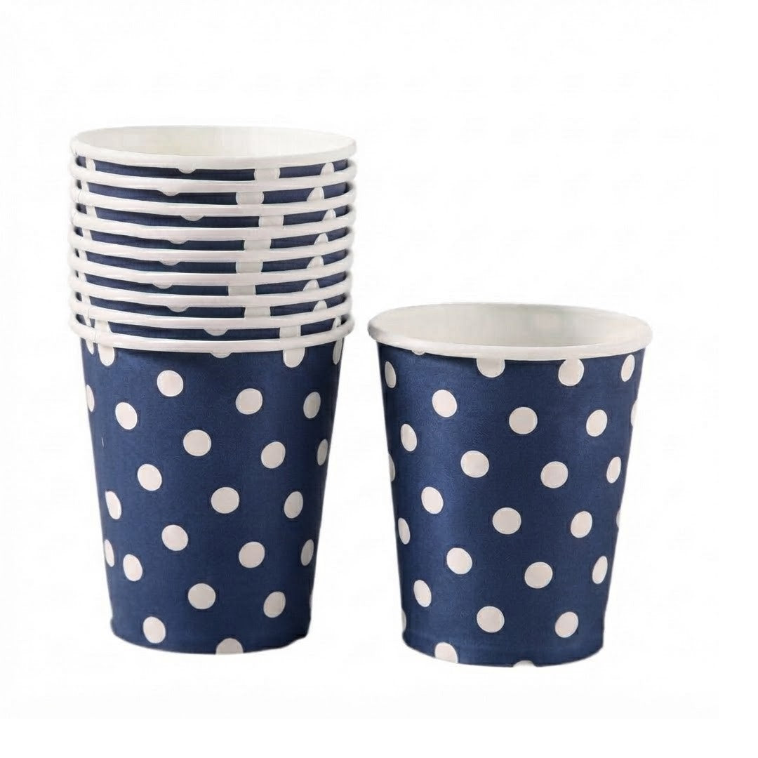 Disposable Party Paper Cups Polka Dots 250ml 10pcs