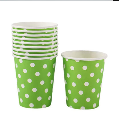 Disposable Party Paper Cups Polka Dots 250ml 10pcs