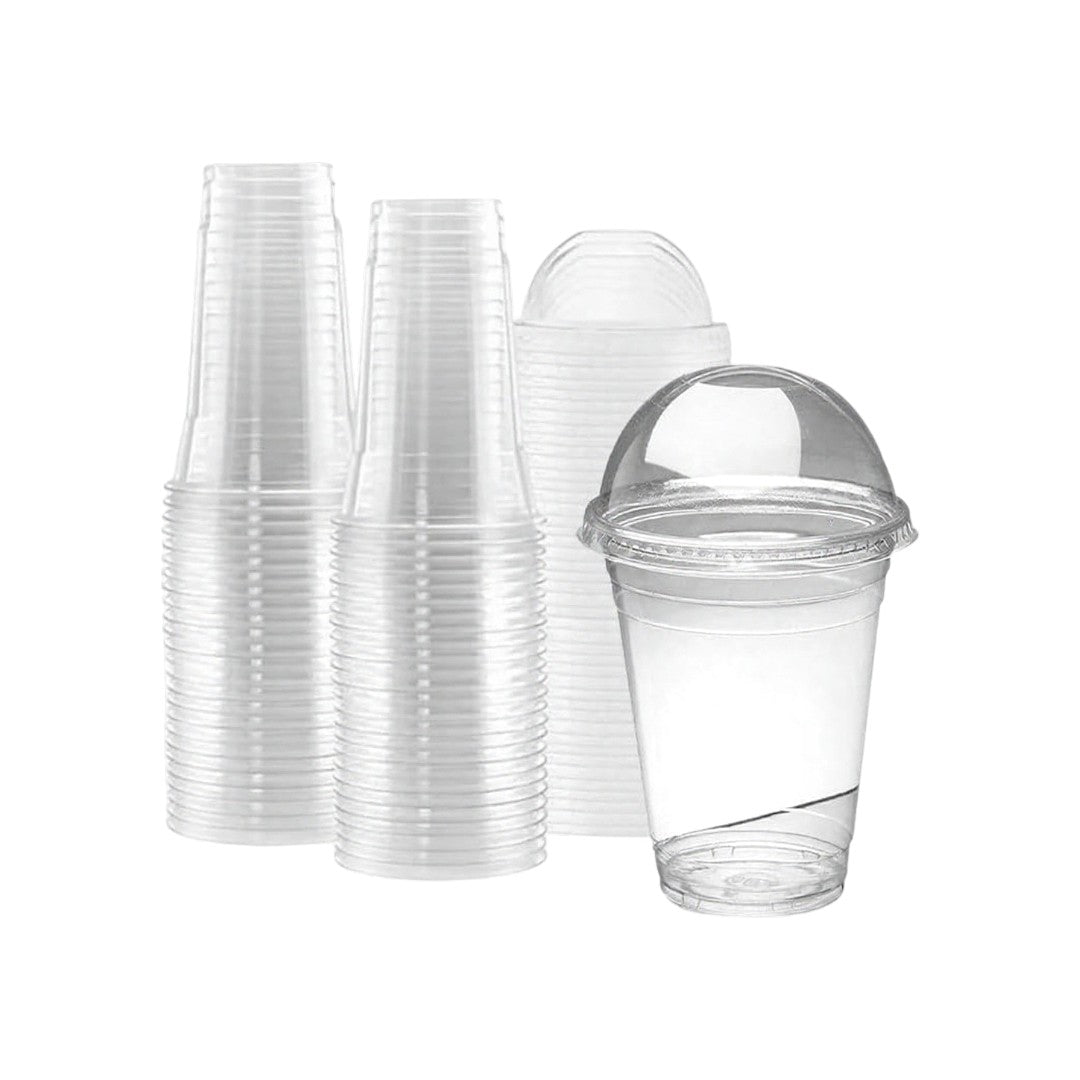 Disposable Clear Plastic with Dome Lid & Drinking Hole 10Pack