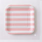 Disposable Party Paper Plate with Stripe Design 8pcs