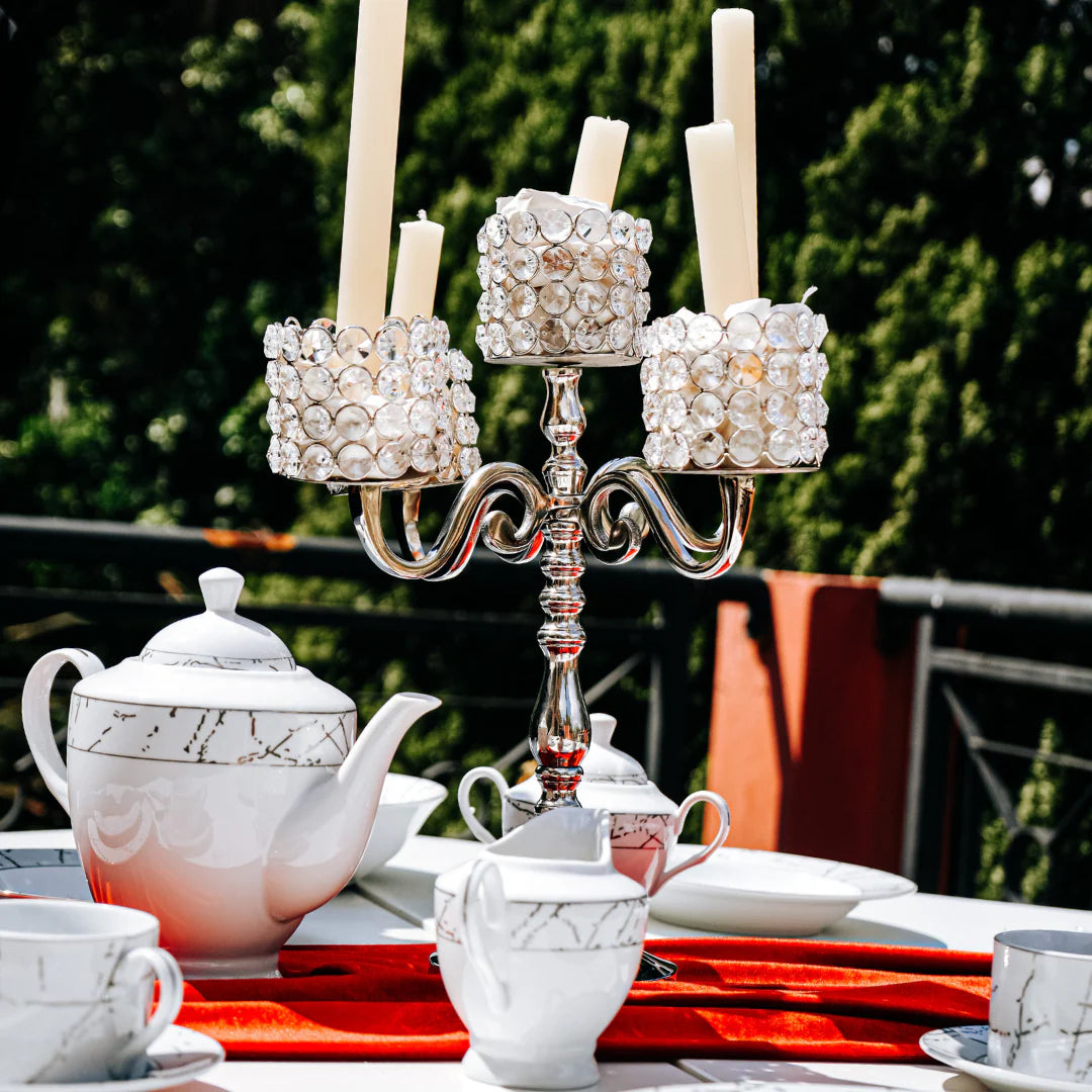 38cm Crystal Candle Holder