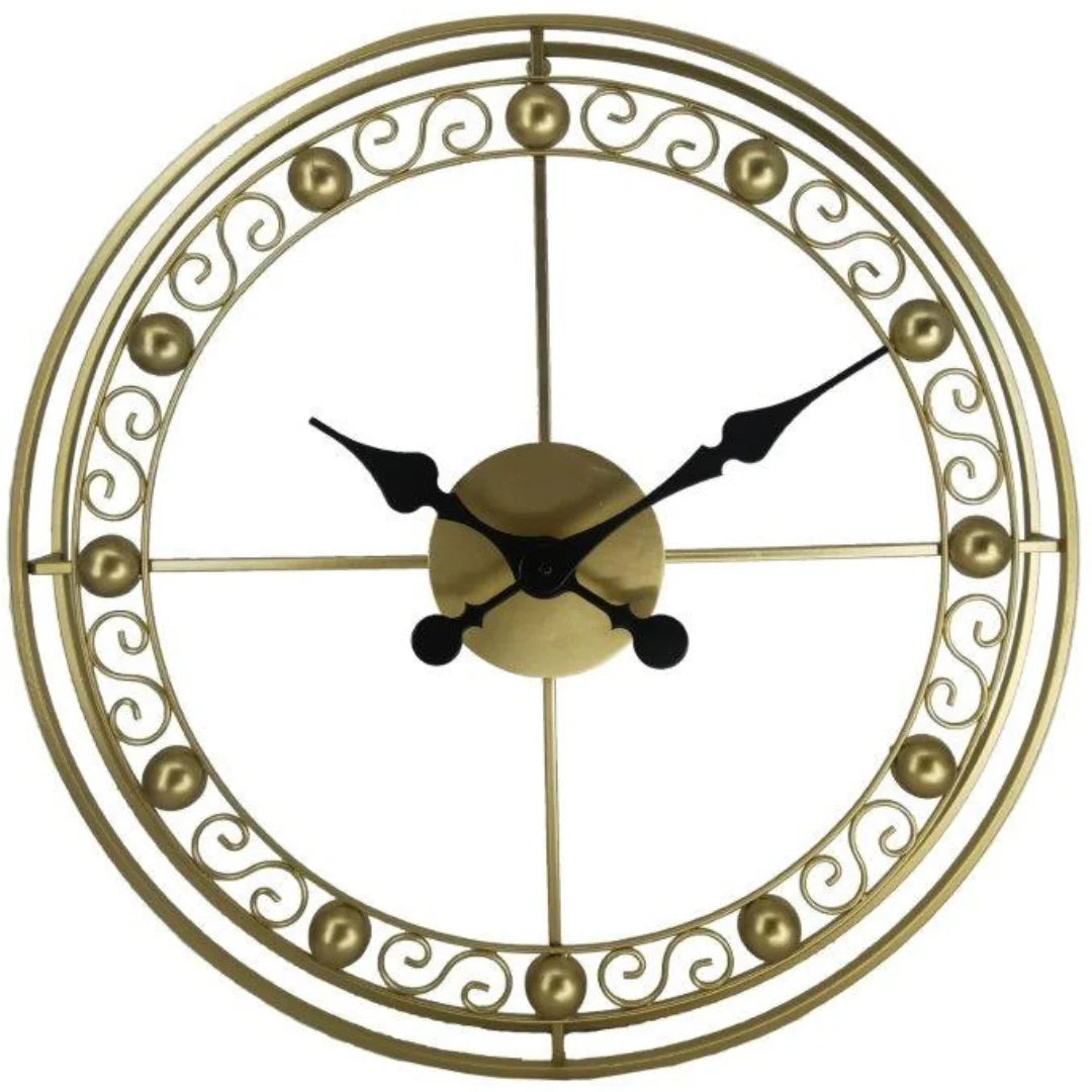 Round Gold Metal Wall Clock