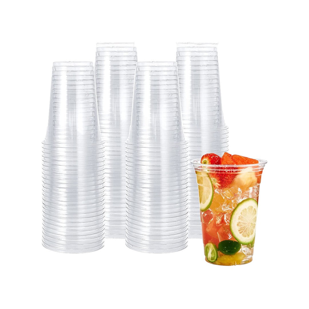 Disposable Clear Plastic Cups Thin Wall 500ml 10 Pack