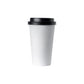250ml Disposable Coffee Cups Single Wall White and Black Sip Lid 5Pack
